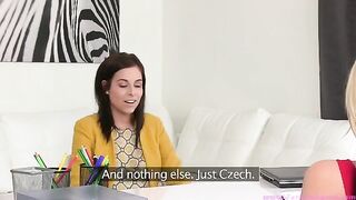 Tracy Lindsay returns to the casting couch for a steamy lesbian session