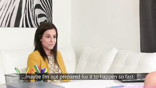 Tracy Lindsay returns to the casting couch for a steamy lesbian session