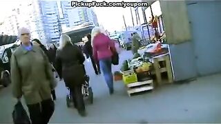 Guy picked up a blonde and fucked her on the street