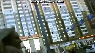 Guy picked up a blonde and fucked her on the street