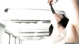 A brunette in high heels ends with a cum finish