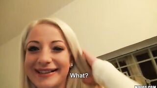 A blonde with natural tits gets fucked by a strong cock