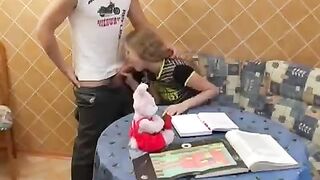 A cute schoolgirl replaces lessons with a more intimate agenda