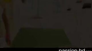 A young brunette with natural tits wanted to have sex while listening to music