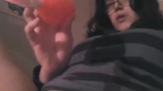 A girl masturbates her clit with a powerful vibrator in an intense HD scene