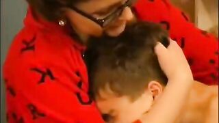 A hot woman with glasses fucks a guy and gets a cumshot