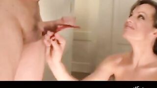 A blowjob with intense passion and powerful finish
