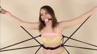 The girl Diana was tied up and fucked hard by a man