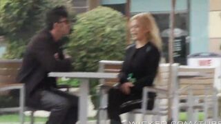 The sexy blonde girl was picked up directly in the car and fucked