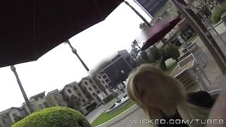 The sexy blonde girl was picked up directly in the car and fucked