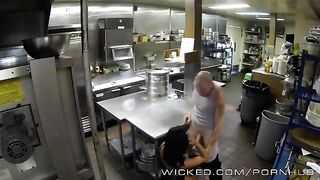 A chick relaxed after a hard day's work in the kitchen