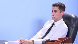 Two girls were fucked by a man at the interview