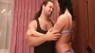 The guy fucked a girl in gymnastics poses because he loved sex with her very much