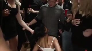 A mature woman is fucked by several men in this steamy scene