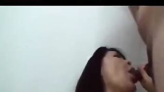 Mature Japanese guy masturbates and fucks with hairy pussy
