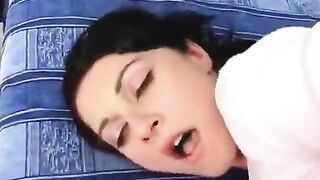 Guy made cumshot on the face of girl after anal sex