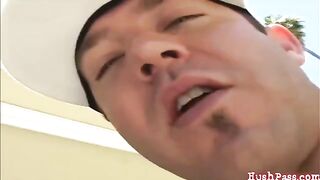 A girl agreed to be fucked for money in front of her husband