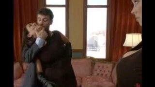 The husband punished his wife and maid in a BDSM style