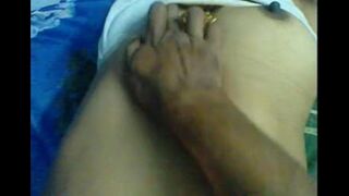 A husband makes a massage for his wife’s sensitive spots in this steamy scene