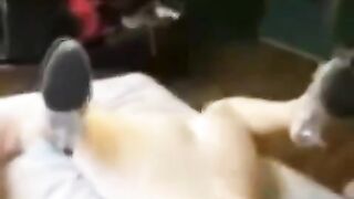 Grabbed the girl and put her on the bed with a tight ass