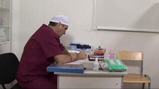 The doctor used a device to stretch the patient's pussy