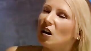 The beautiful woman was tied up and had sex with two men