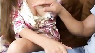 A mother was roughly fucked by her eldest son on the couch