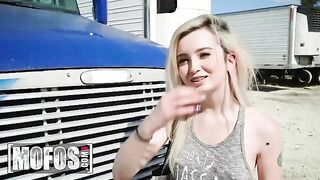 Lexi Lore gets fucked in Jesse Black's truck after sucking his cock