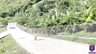 Busty PAWG gets fucked hard after running in the hills