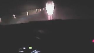 A sexy woman was exercising outdoors when a strange figure appeared, leading to an unexpected intimate encounter