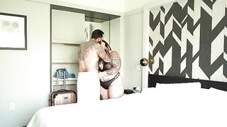 Hot BBW wife cheats on her husband with a hotel guest in a steamy scene