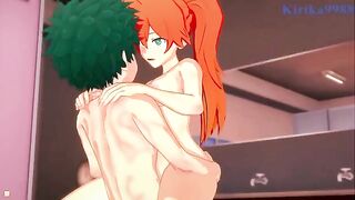 Izuku Midoriya and Itsuka Kendo are having passionate sex in the locker room