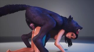 A chick with a stunning body gets fucked by a werewolf