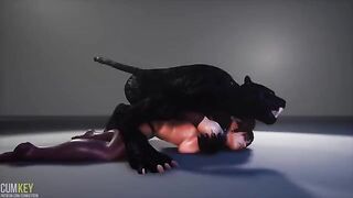 A succubus seduced the Furies and had intercourse with them in this 3D animated scene