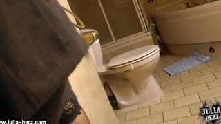 A hot brunette has sex at home with her glasses on