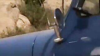 The man tore the pants off his fellow traveler right on the road