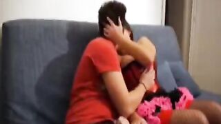 The guy filmed his sex with his big-breasted sister, who has huge natural tits
