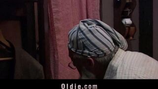 Older guy punished his granddaughter for disrespect through spanking