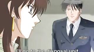 The girl with big eyes made a blowjob in an anime style