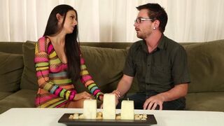 The botanist gave a sensual massage to the beautiful woman with passion