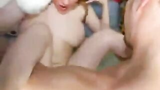 A pretty Russian woman with big boobs has sex with a young man