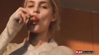 A sweet naked girl sat on a dick in POV style