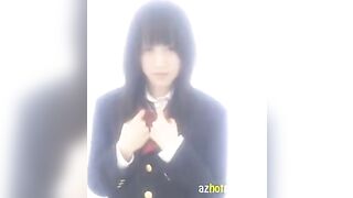 A Japanese schoolgirl masturbates herself wearing only a mini-skirt and stockings