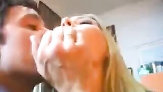 A blonde is having fun with rich friends in this hot video