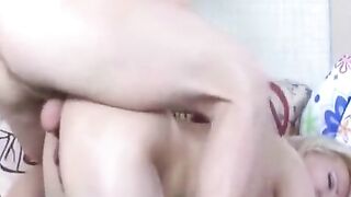 Mature woman fucks deep in her ass at home wearing nylons