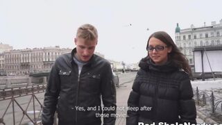 First oncoming guy gets a blowjob from Russian teen