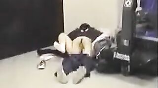 The man took off his pants and had anal sex with girlfriend
