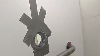 A member has a hole in the club toilet