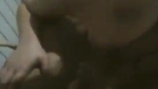 Busty BBW shakes her big tits while dancing at home