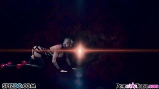 A beautiful woman in a leather suit Christy Mack plays with her pussy
